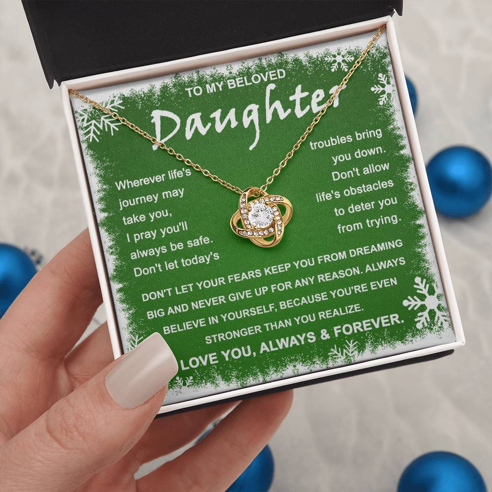 Daughter Jewelry Gift - Love Knot Necklace - Dreaming Big