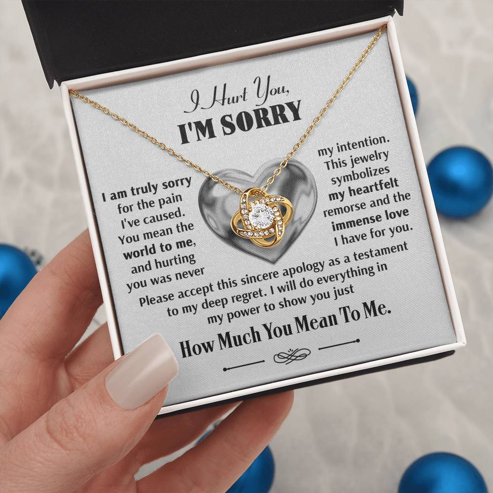 Apology Jewelry Gift - Love Knot Necklace - Sincere Apology