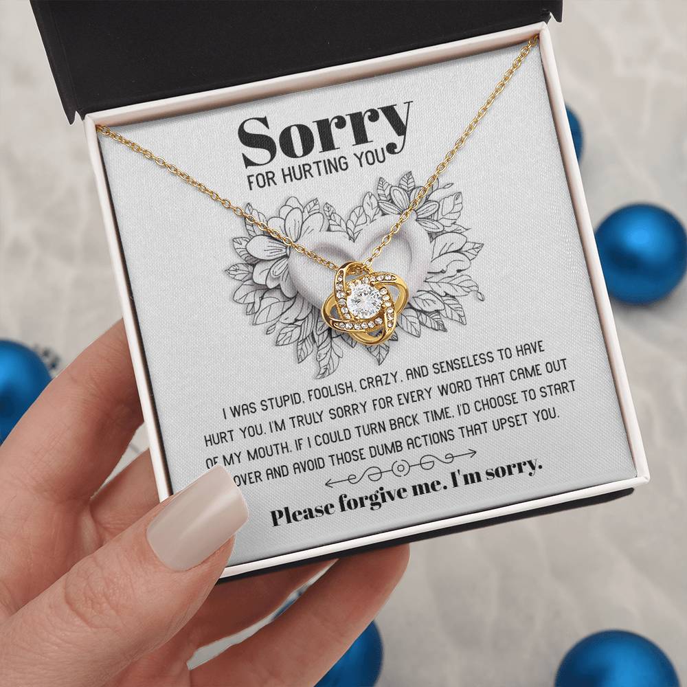 Apology Jewelry Gift - Love Knot Necklace - Turn Back Time