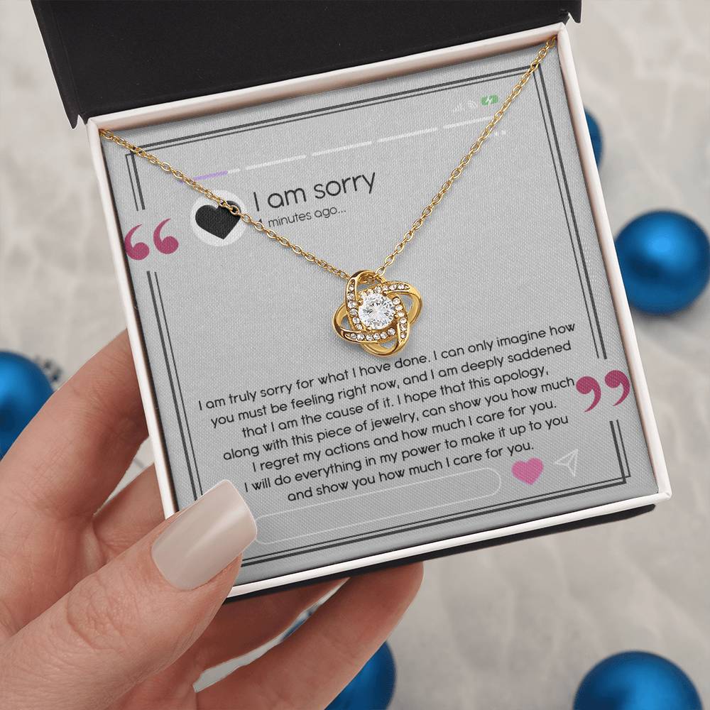 I'm Sorry Gift For Her - Love Knot Necklace - Care For You