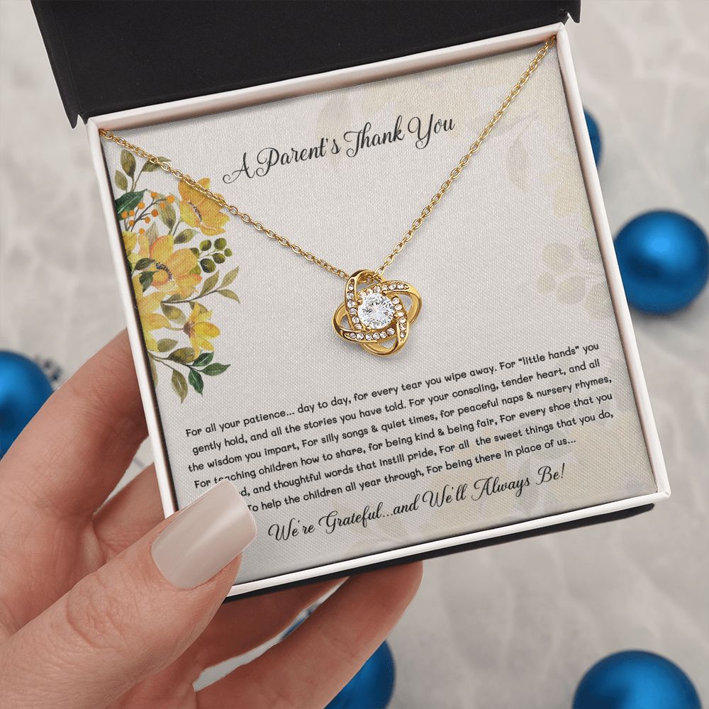 Teacher Appreciation Gifts - Necklace - A Parents Thank You