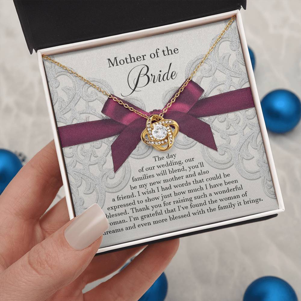 Mother of the Bride - Love Knot Necklace Gift - My New Mother