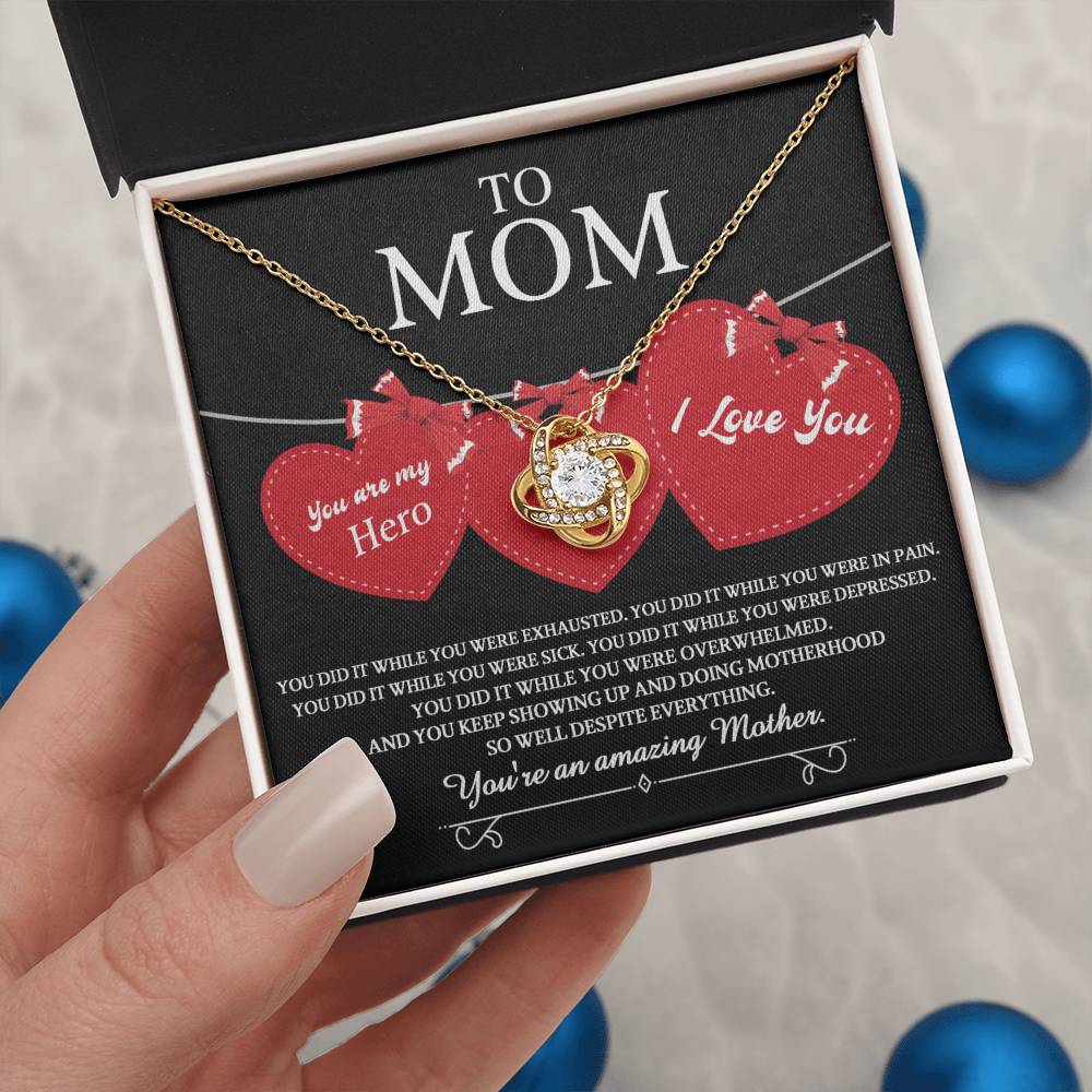 Mom Jewelry Gift - Love Knot Necklace - You Did It