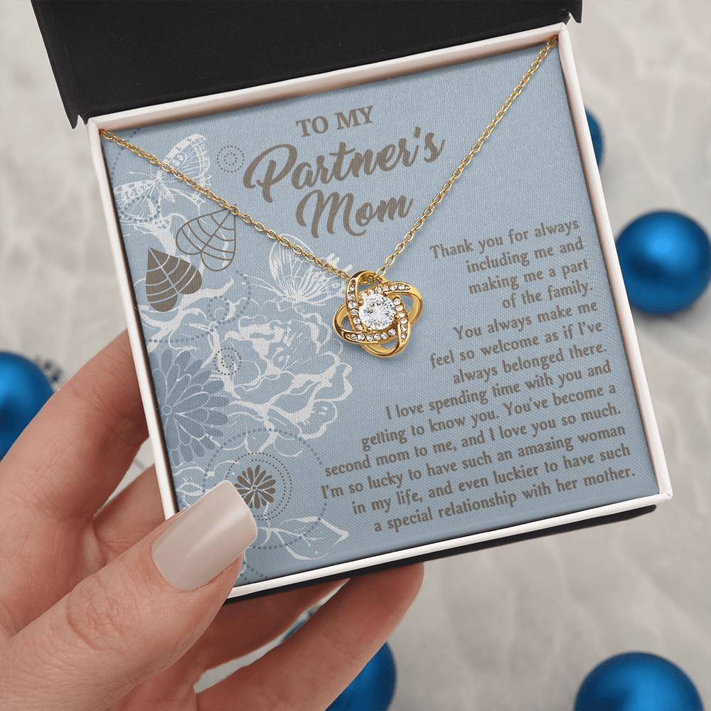 Partners Mom Gift - Part Of Family - Love Knot  Necklace