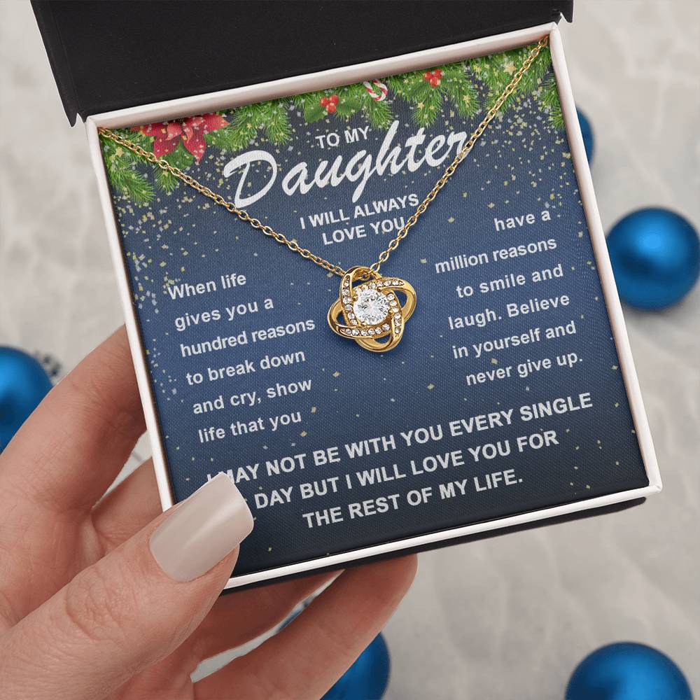 Daughter Jewelry Gift - Love Knot Necklace - Smile and Laugh