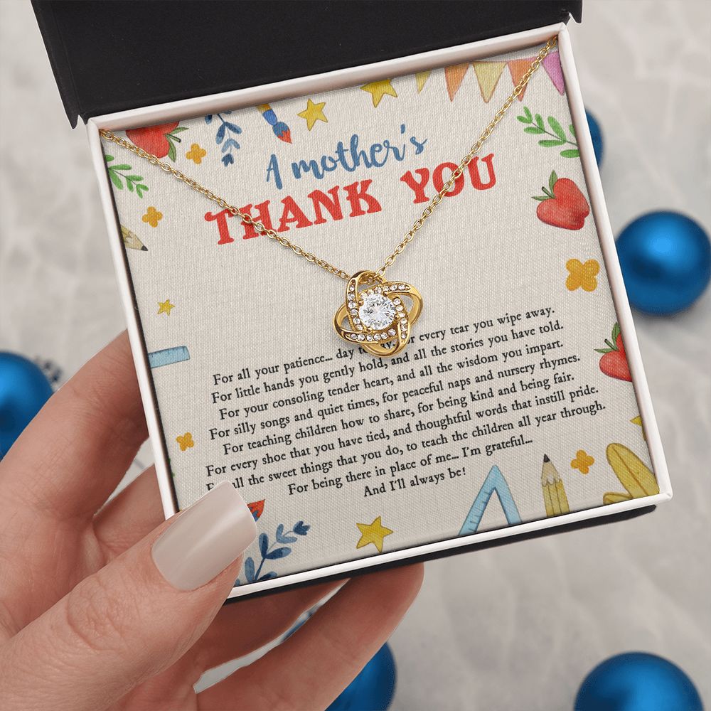 Teacher Appreciation Gifts - Necklace - A Mothers Thank You