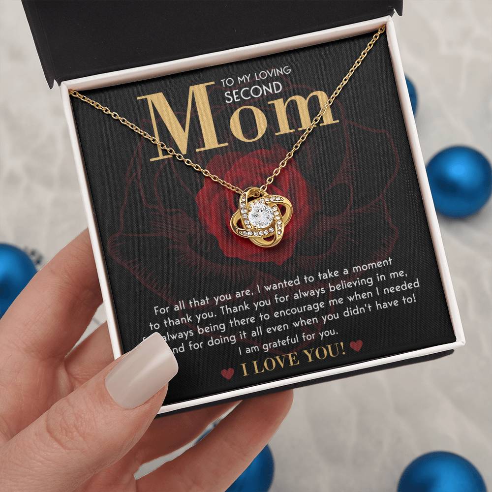 Second Mom Elegant Love Knot Necklace- I'm Grateful For You