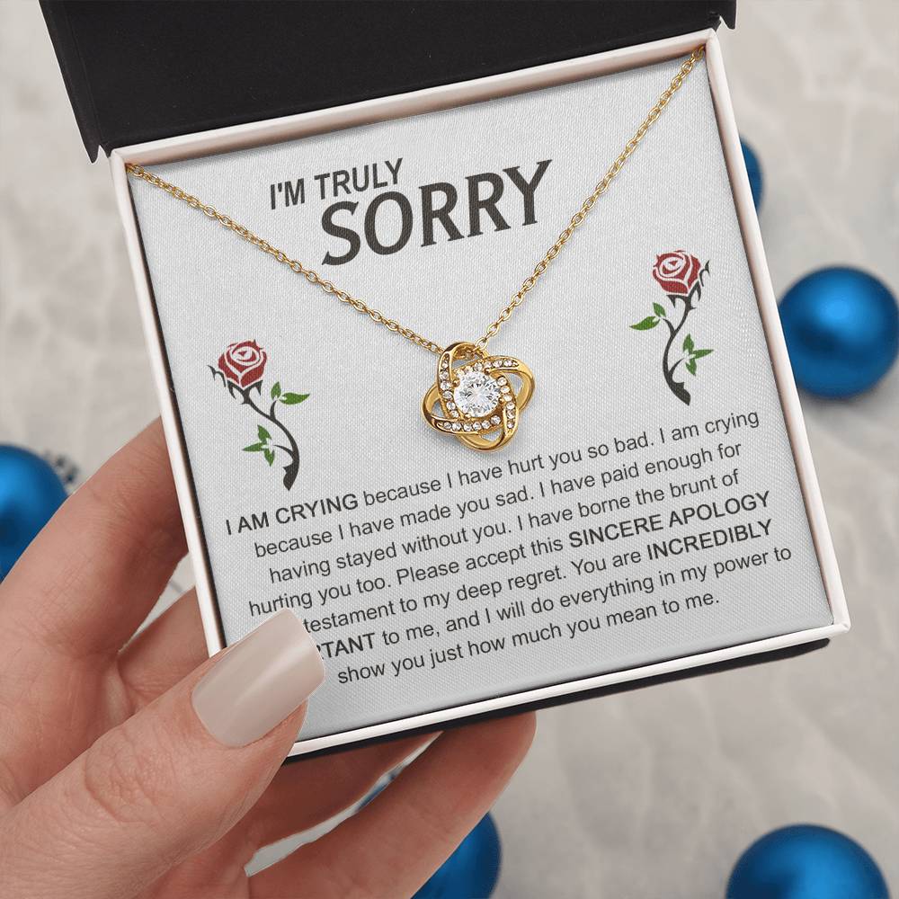 I'm Sorry Gift For Her - Love Knot Necklace - Made You Sad