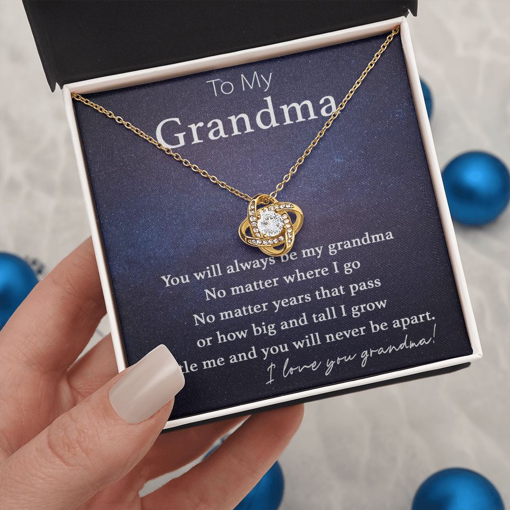 To My Grandma-Never Be Apart Love Knot  Necklace