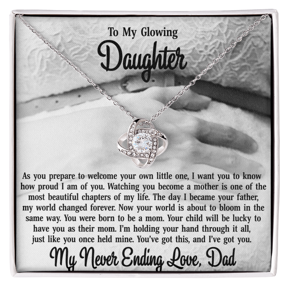 To My Daughter From Dad - Love Knot Necklace-You Were Born To Be A Mom