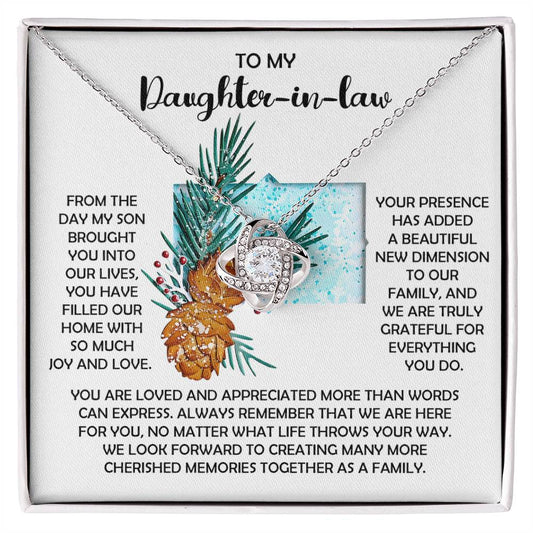 Daughter-in-Law Jewelry Gift - Love Knot Necklace - We Will Always be Here For You