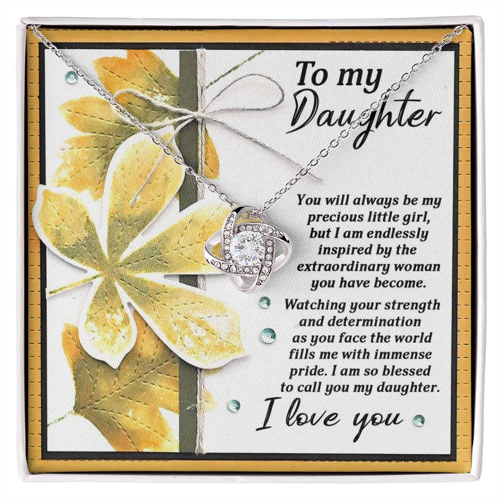 To My Daughter Jewelry Gift - I'm Blessed To Call You My Daughter - Love Knot Necklace