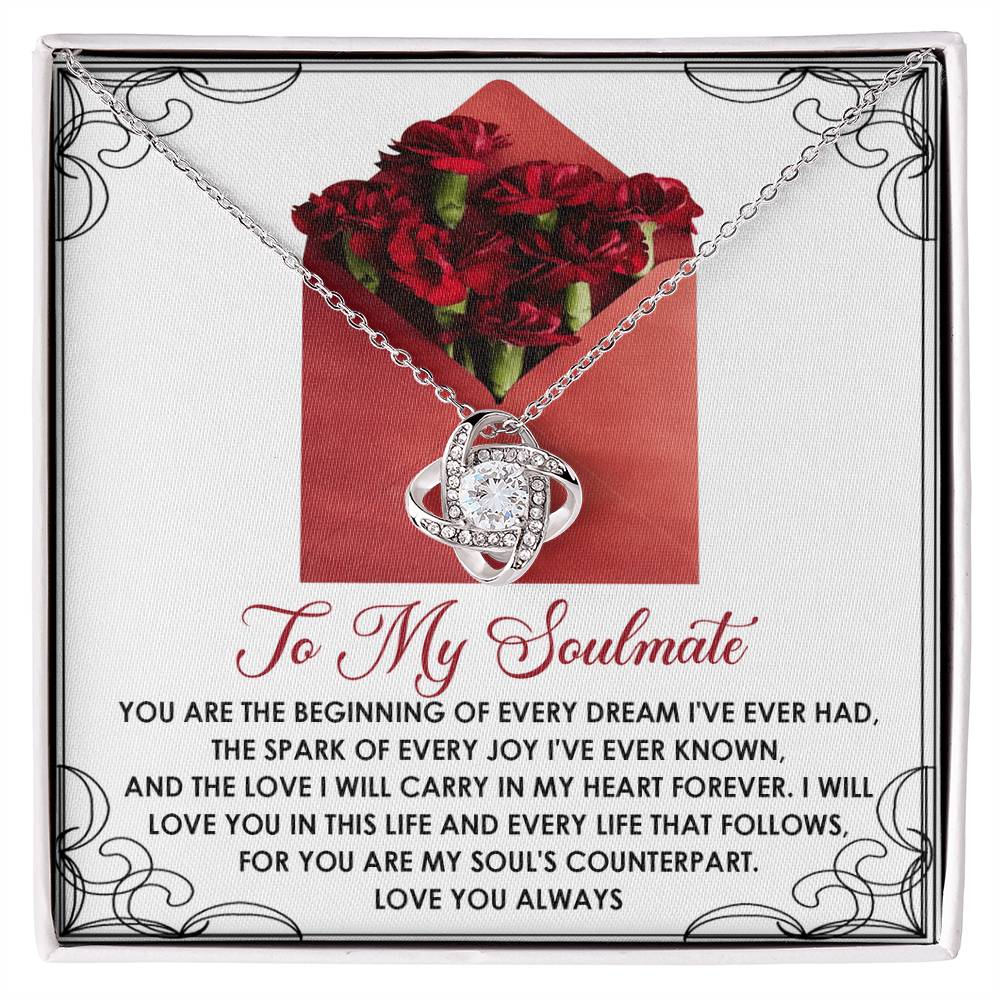 To My Soulmate Jewelry Gift - Love Knot Forever Necklace - My Heart Forever