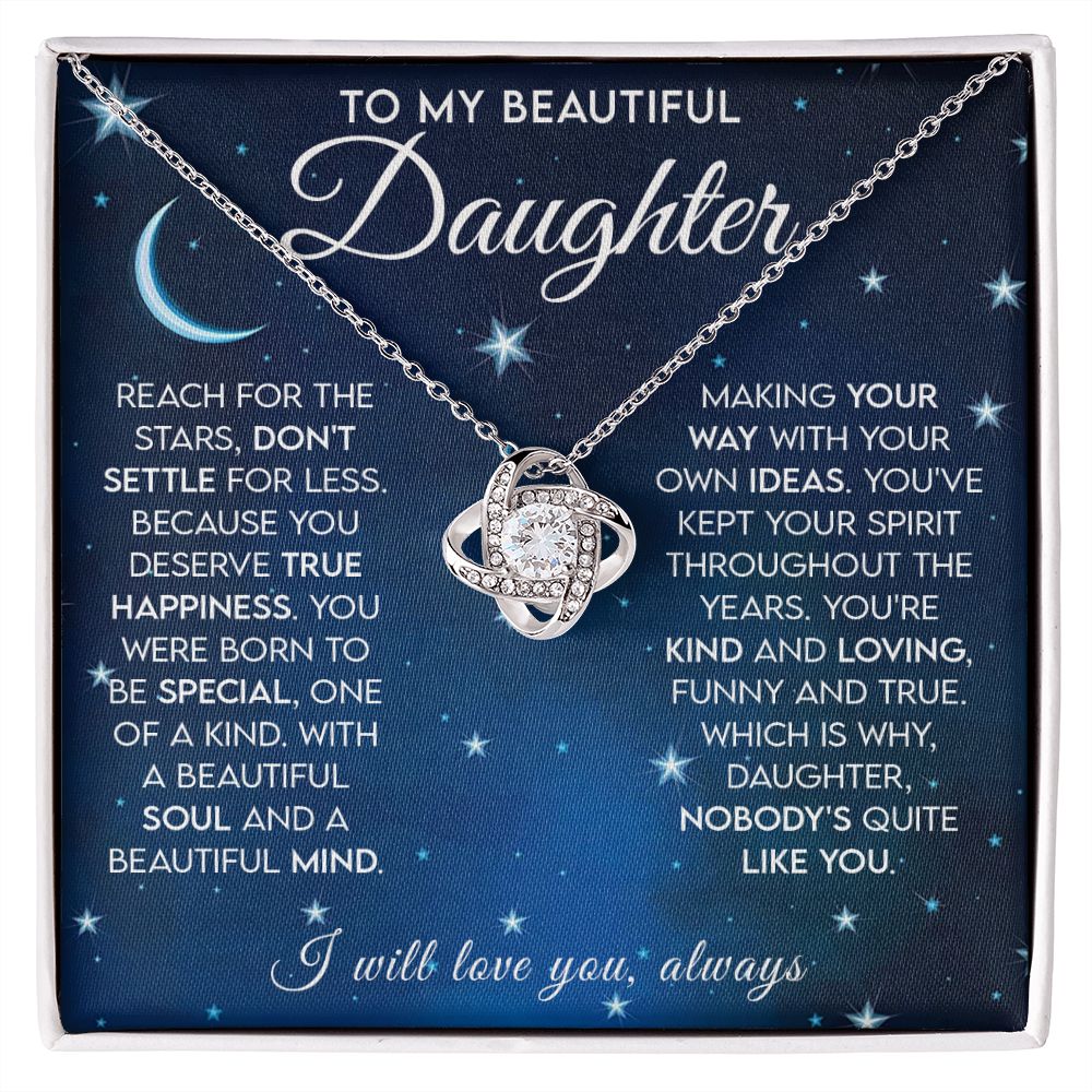 Daughter - Reach for the Stars Love Knot  Necklace