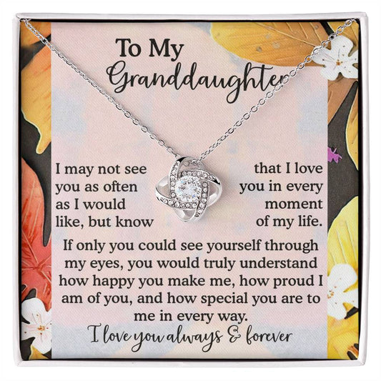 To My Granddaughter Jewelry Gift - In Every Way - Love Knot Necklace