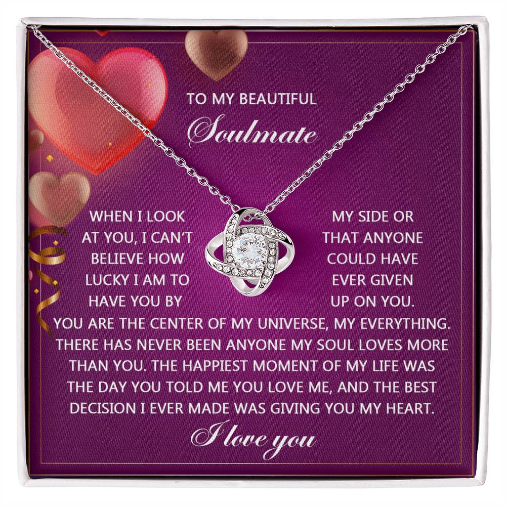 To My Soulmate Jewelry Gift - Love Knot Forever Necklace - My Soul
