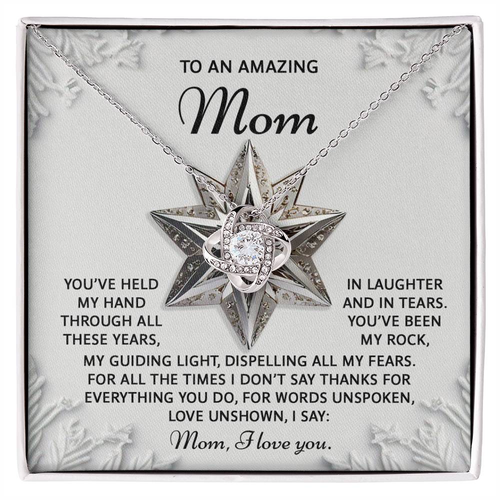 To My Mom Jewelry Gift - Love Unshown -  Love Knot Necklace