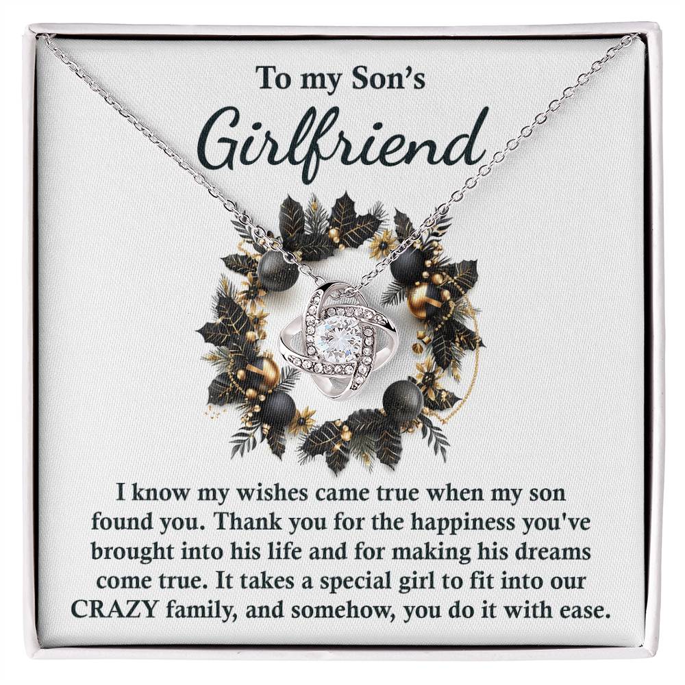 Son's Girlfriend Jewelry Gift - Love Knot Necklace - Found You