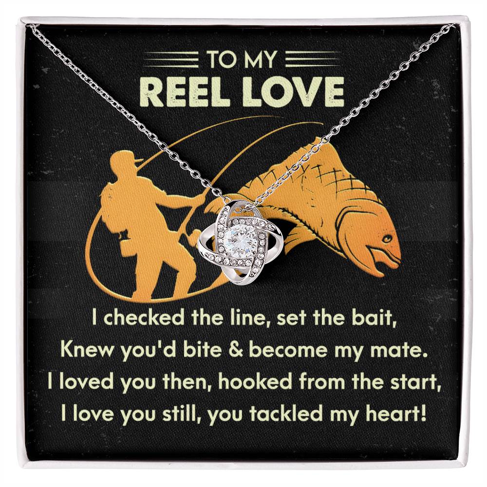 To My Soulmate Jewelry Gift - You Tackled My Heart - Love Knot Necklace