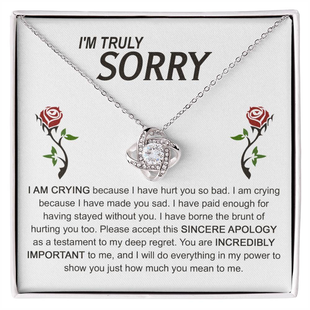 I'm Sorry Gift For Her - Love Knot Necklace - Made You Sad