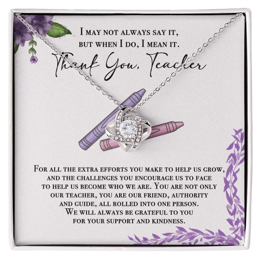 Teacher Gifts - Necklace - Thank You Teacher