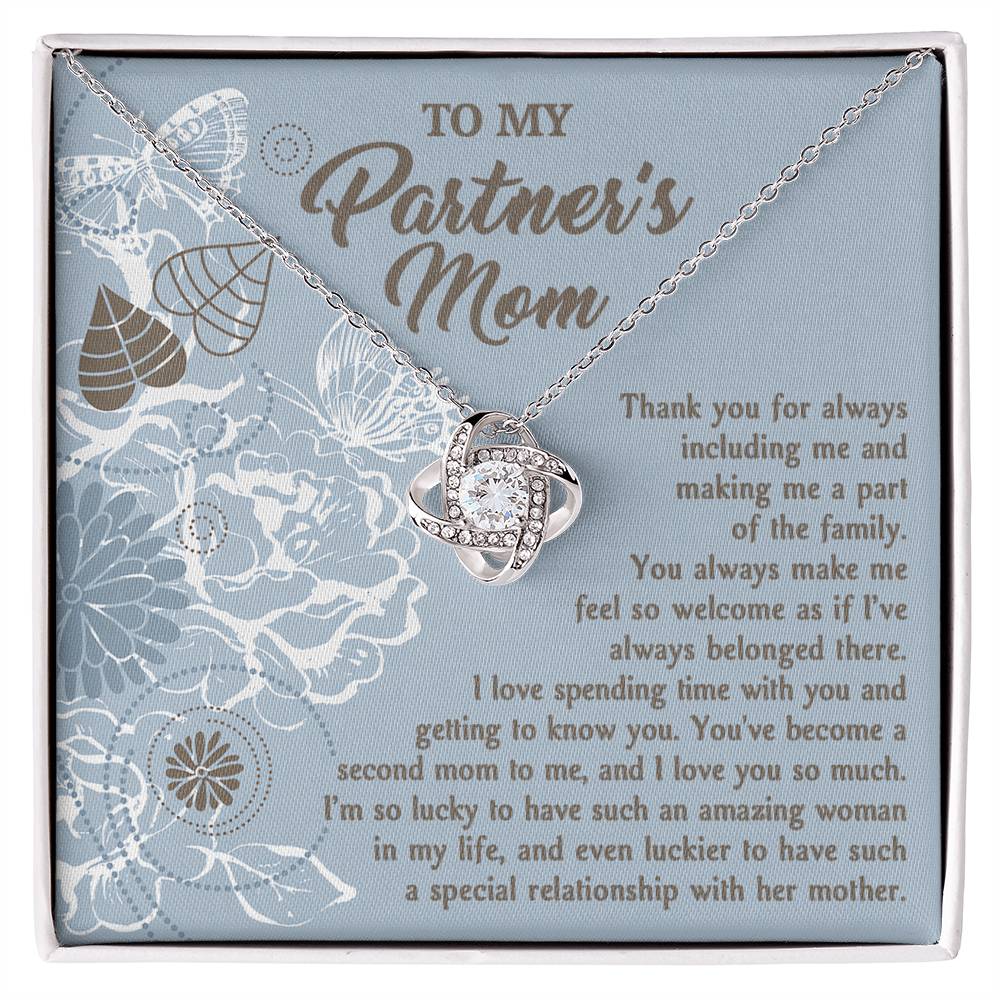 Partners Mom Gift - Part Of Family - Love Knot  Necklace