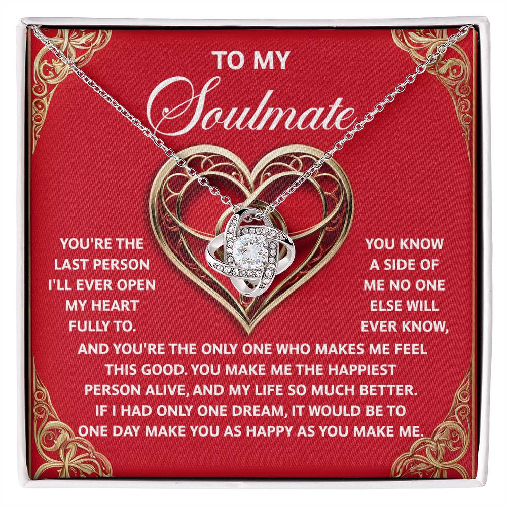 To My Soulmate Jewelry Gift - The Only One - Love Knot Necklace