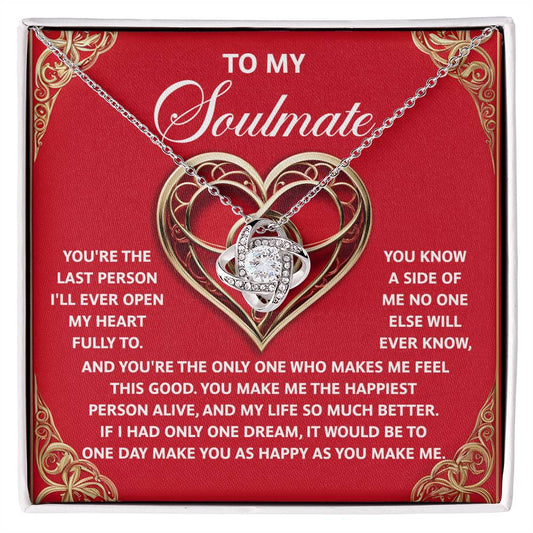 To My Soulmate Jewelry Gift - The Only One - Love Knot Necklace
