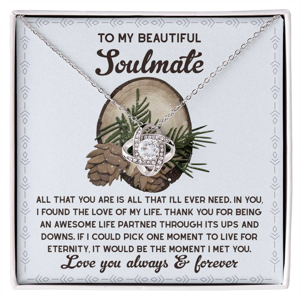 Soulmate Jewelry Gift - Love Knot Necklace - One Moment