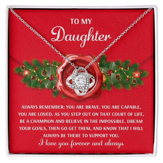 Daughter Jewelry Gift - Love Knot Necklace - Be A Champion