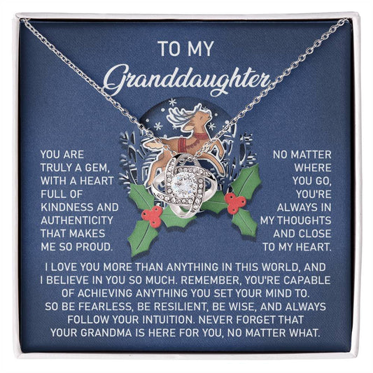 Granddaughter Jewelry Gift - Knot Of Love Necklace - I'll Always Be Here For You