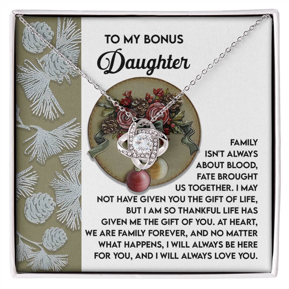 Bonus Daughter Jewelry Gift - Love Knot Necklace - Gift of You