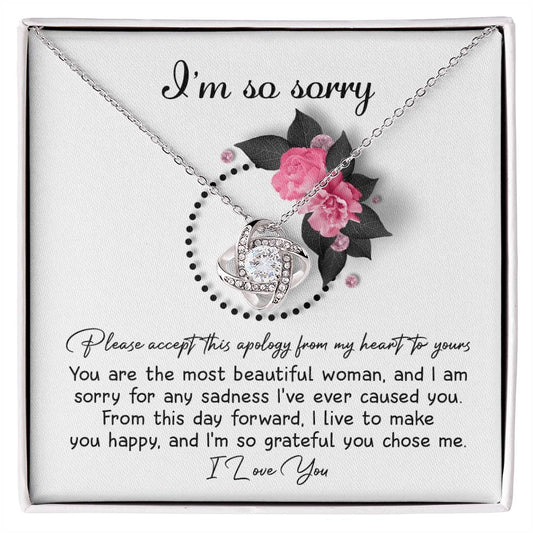 I'm Sorry Gift For Her - Love Knot Necklace - Make You Happy