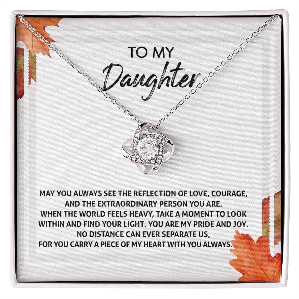 To My Daughter Jewelry Gift -Find Your Light - Love Knot Necklace