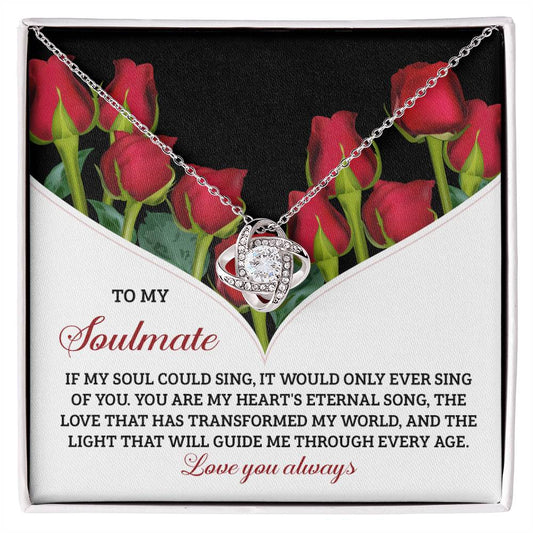 To My Soulmate Jewelry Gift - Love Knot Forever Necklace - Eternal Song