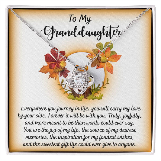 To My Granddaughter Jewelry Gift - You'll Always Carry My Love By Your Side- Love Knot Necklace