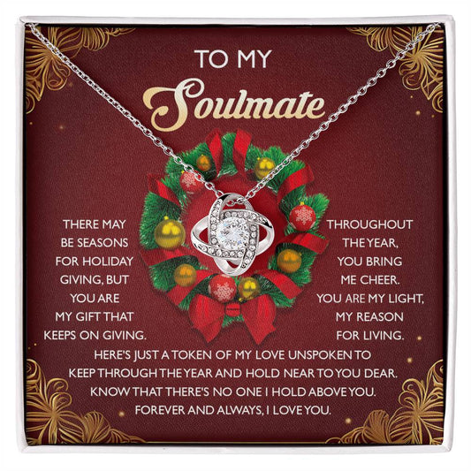 To My Soulmate Jewelry Gift - Bring Me Cheer - Love Knot Necklace