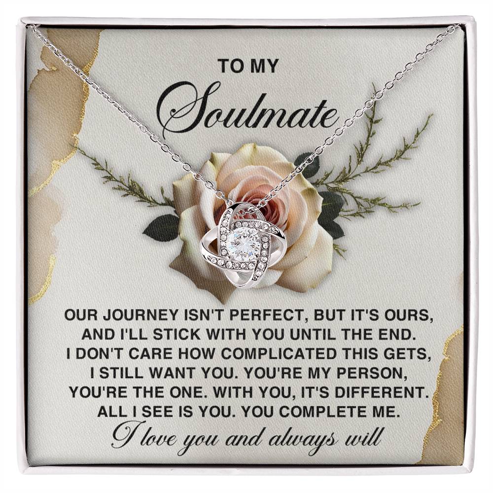 To My Soulmate Jewelry Gift - You Complete Me - Love Knot Necklace