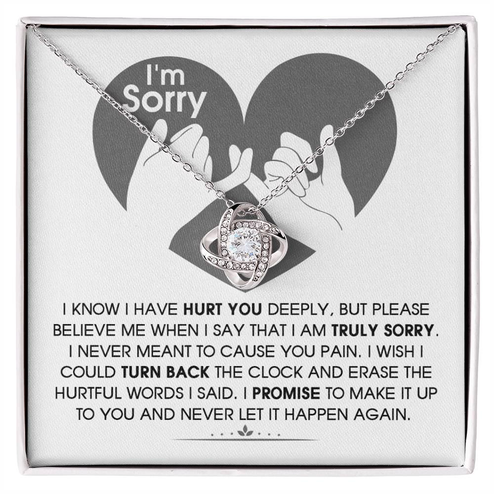 I'm Sorry Gift For Her - Love Knot Necklace - Hurtful Words