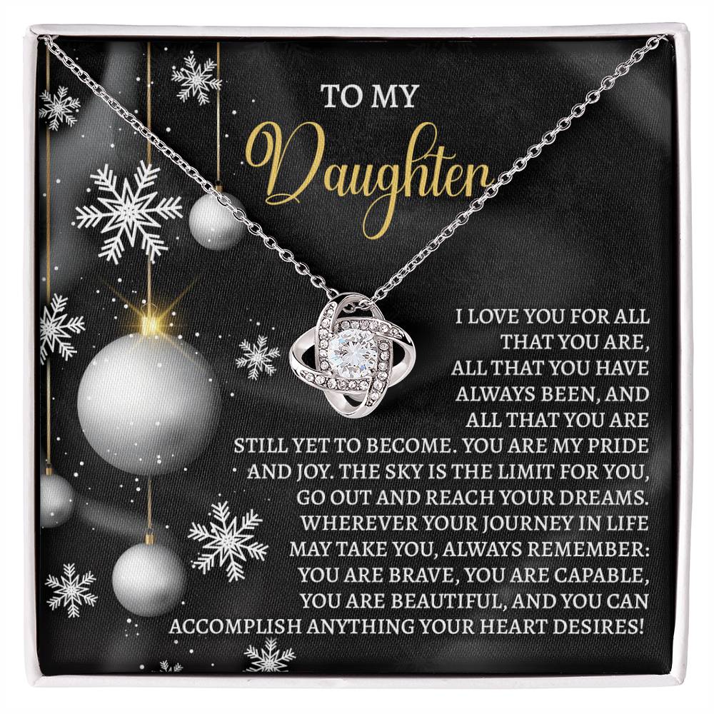 To My Daughter Jewelry Gift - Love Knot Necklace - Pride and Joy