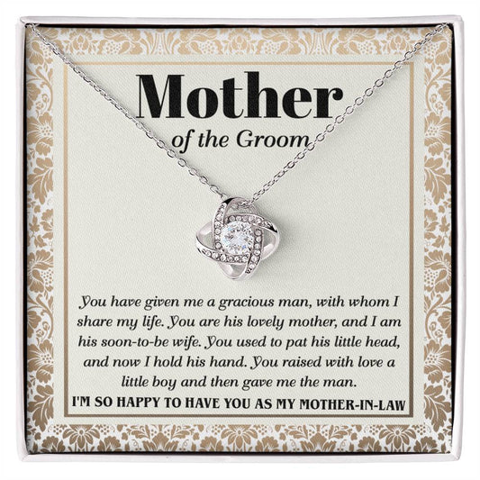 Mother In Law - Mother Of The Groom - Love Knot Necklace Gift - Happy To Have You