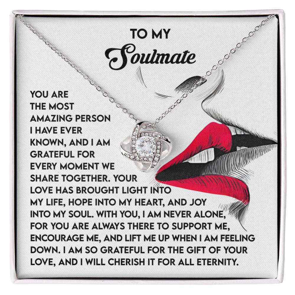 To My Soulmate Jewelry Gift - You Lift Me Up - Love Knot Necklace