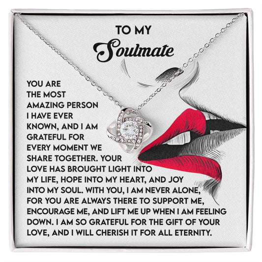 To My Soulmate Jewelry Gift - You Lift Me Up - Love Knot Necklace