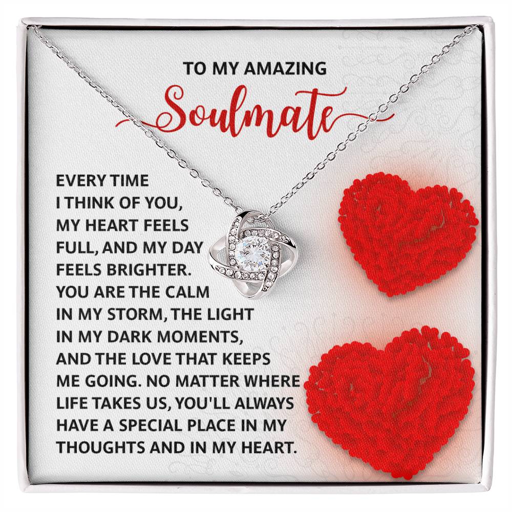 To My Soulmate Jewelry Gift - Love Knot Forever Necklace - In My Heart