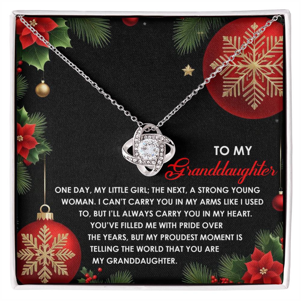 Granddaughter Jewelry Gift - Love Knot Necklace - Proudest Moment