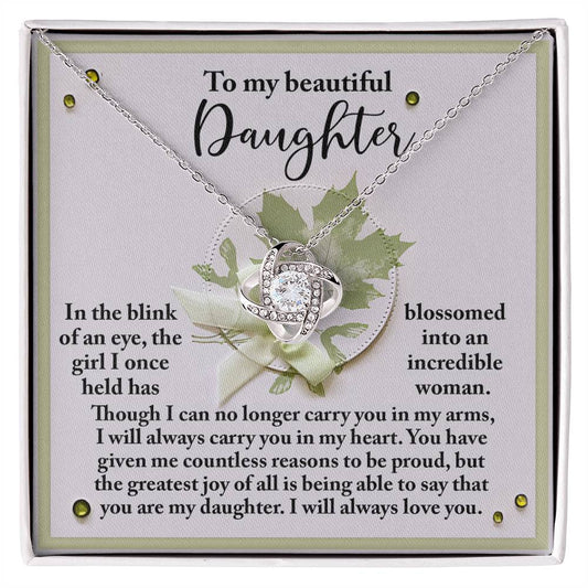 To My Daughter Jewelry Gift - You're An Incredible Woman - Love Knot Necklace