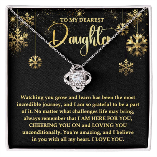 Daughter Christmas Gift - Love Knot Necklace -  Here For You