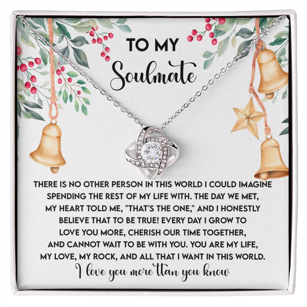 Soulmate Jewelry Gift - Love Knot Necklace - Be With You, I Love You More Than You Know