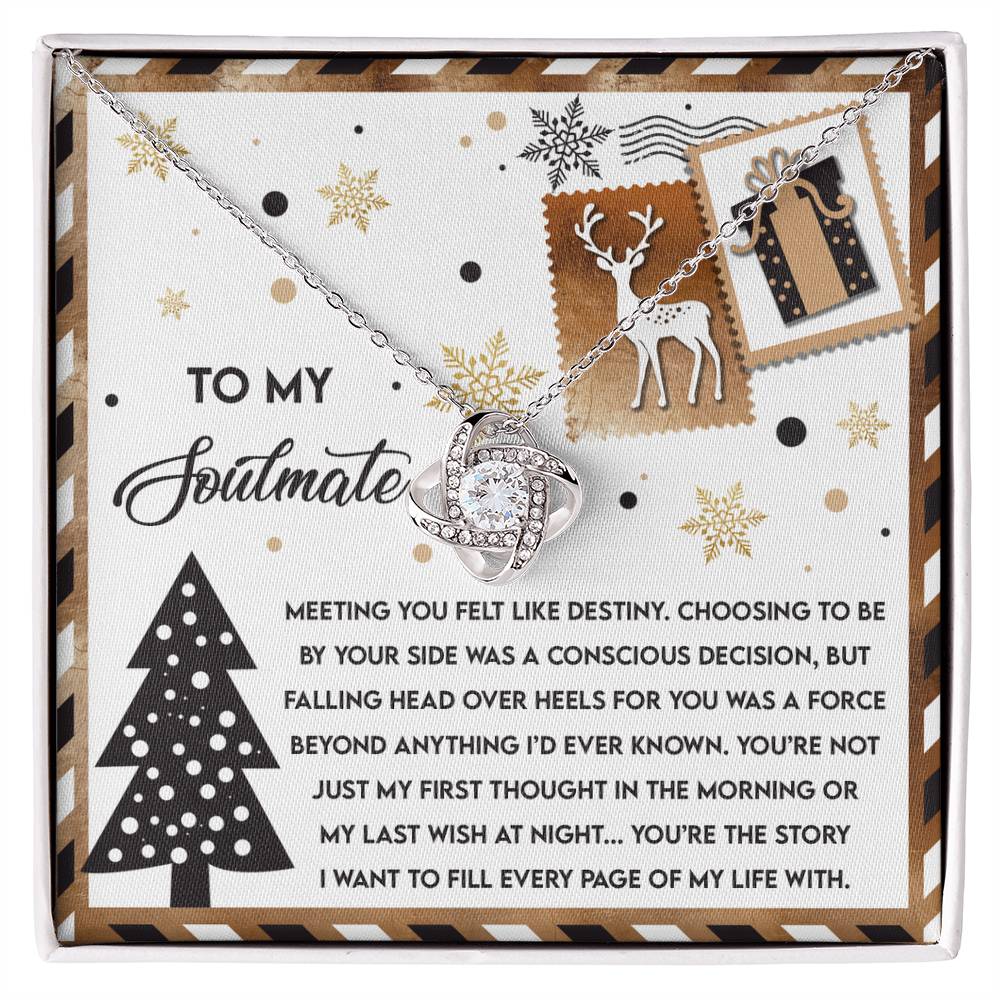 Soulmate Jewelry Gift - Knot Of Love Necklace - Meeting You Felt Like Destiny