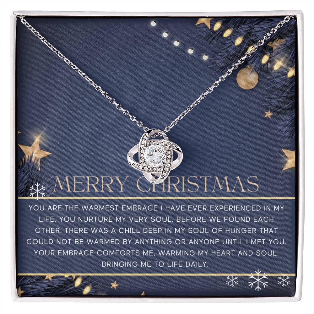 To My Soulmate, Merry Christmas - Warming My Heart and Soul - Love Knot Necklace